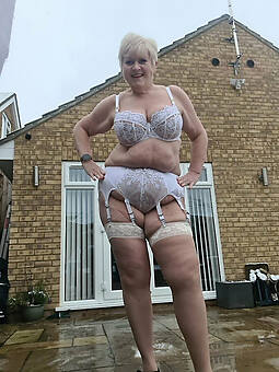 gorgeous beautiful grandmother in stockings
